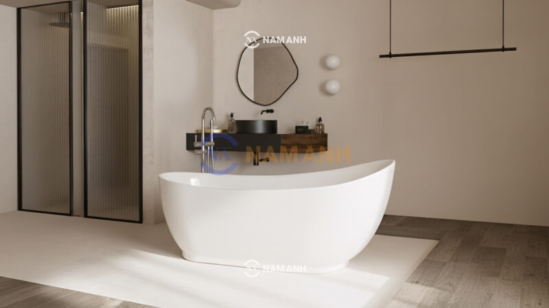 Bồn Tắm Oval Đặt Sàn Acrylic Rudi RUB109 - Ảnh Thực Tế 1