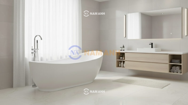 Bồn Tắm Oval Đặt Sàn Acrylic Rudi RUB109 - Ảnh Thực Tế 2