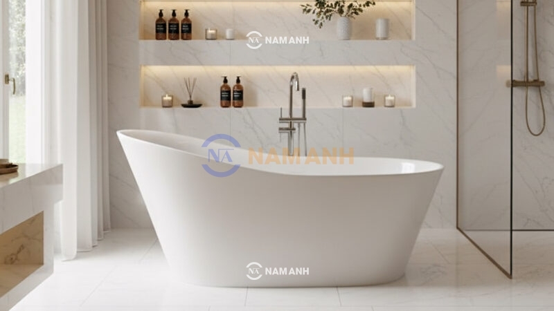 Bồn Tắm Oval Đặt Sàn Acrylic Rudi RUB119 - Ảnh Thực Tế 1