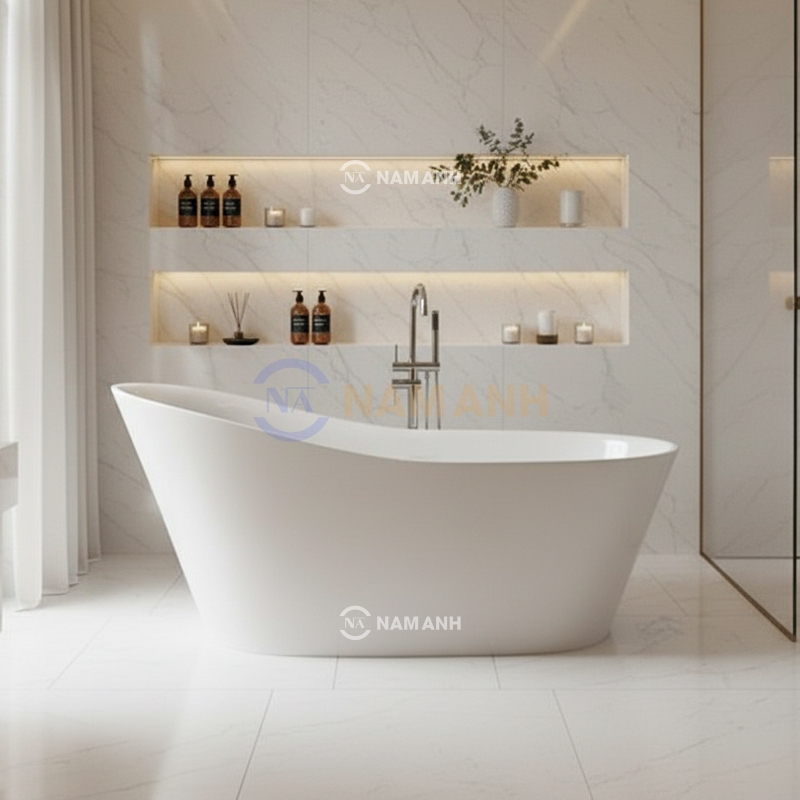 Bồn Tắm Oval Đặt Sàn Acrylic Rudi RUB119 - Thumbnail