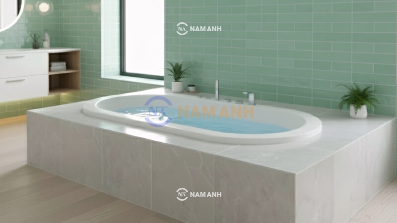 Bồn Tắm Oval Xây Massage Rudi RUB237 - Ảnh thực tế 2