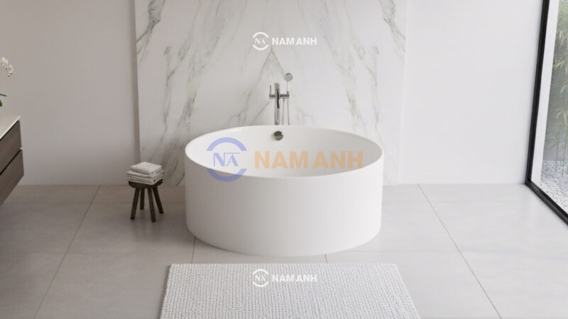 Bồn Tắm Tròn Đặt Sàn Acrylic Rudi RUB102 1400x1400 mm - Ảnh Thực Tế 1