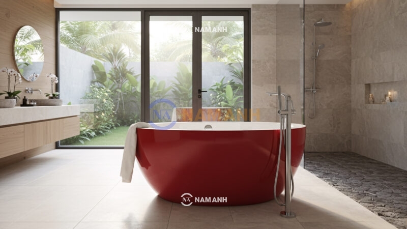 Bồn Tắm Tròn Đặt Sàn Acrylic Rudi RUB103 - Ảnh Thực Tế 1