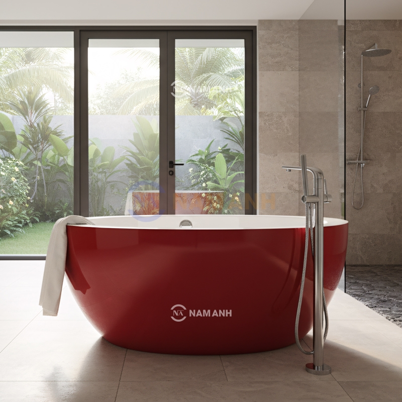 Bồn Tắm Tròn Đặt Sàn Acrylic Rudi RUB103 -Thumbnail