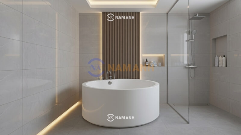Bồn Tắm Tròn Đặt Sàn Acrylic Rudi RUB104 1500x1500 mm - Ảnh thực tế 2
