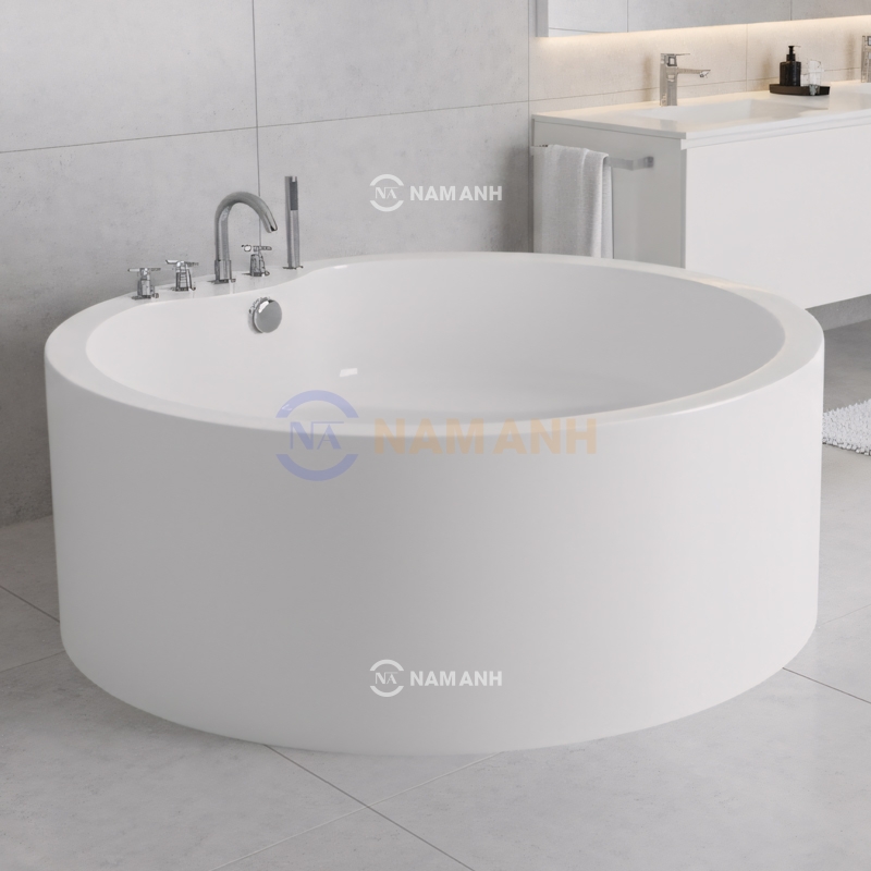 Bồn Tắm Tròn Đặt Sàn Acrylic Rudi RUB104 1500x1500 mm - Thumbnail