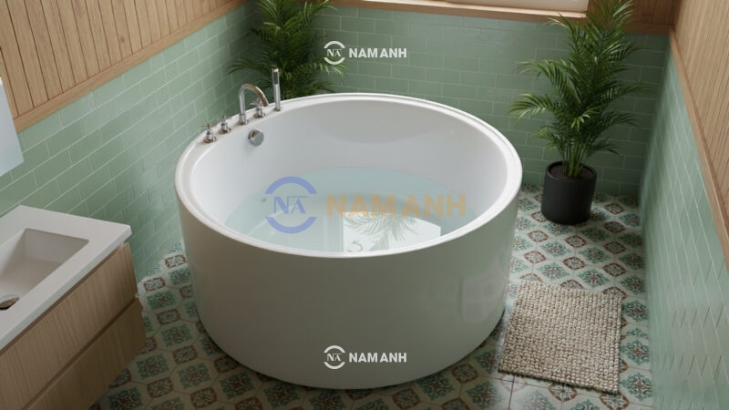 Bồn Tắm Tròn Đặt Sàn Acrylic Rudi RUB105 - Ảnh Thực Tế 1
