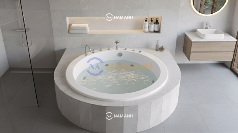 Bồn Tắm Tròn Xây Massage Rudi RUB231 - Ảnh Thực Tế 1