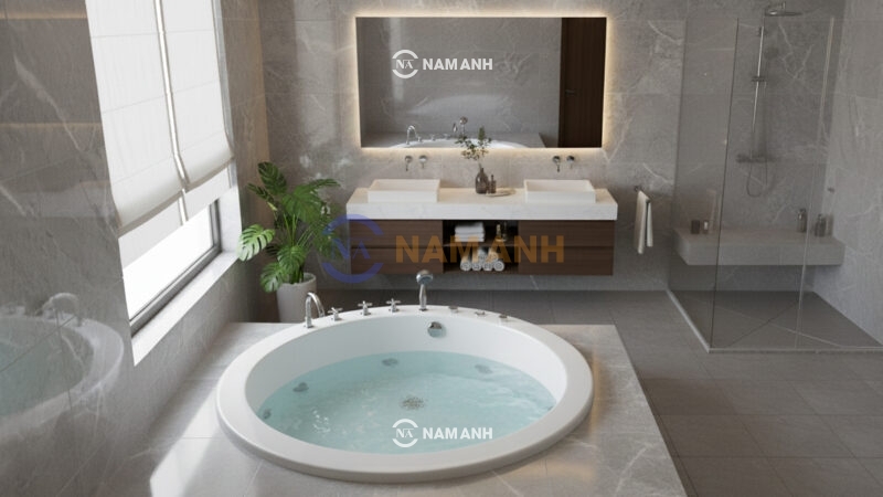 Bồn Tắm Tròn Xây Massage Rudi RUB231 - Ảnh Thực Tế 2