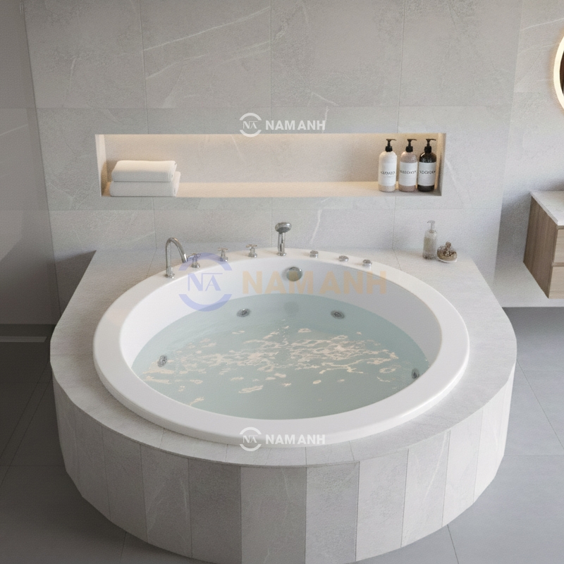 Bồn Tắm Tròn Xây Massage Rudi RUB231 - Thumbnail